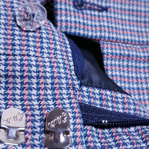 Pendleton Plaid Houndstooth Blue Wool Pants - Picture 8 of 16